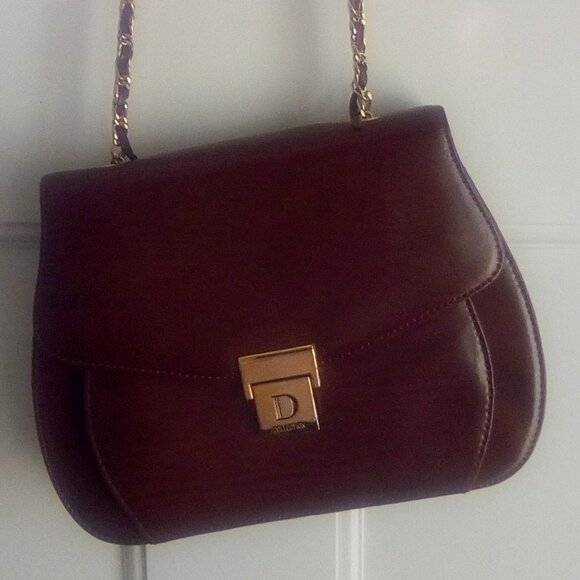 1990s D Collection Vintage Brown Leather Shoulder Bag - Pre Owned - Picture 3 of 6